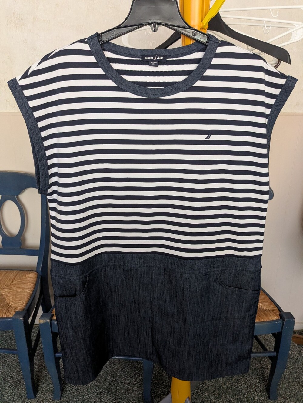 NAUTICA Colorblock Striped Shirt Dress, Wmn Sz XL, NWOT!!